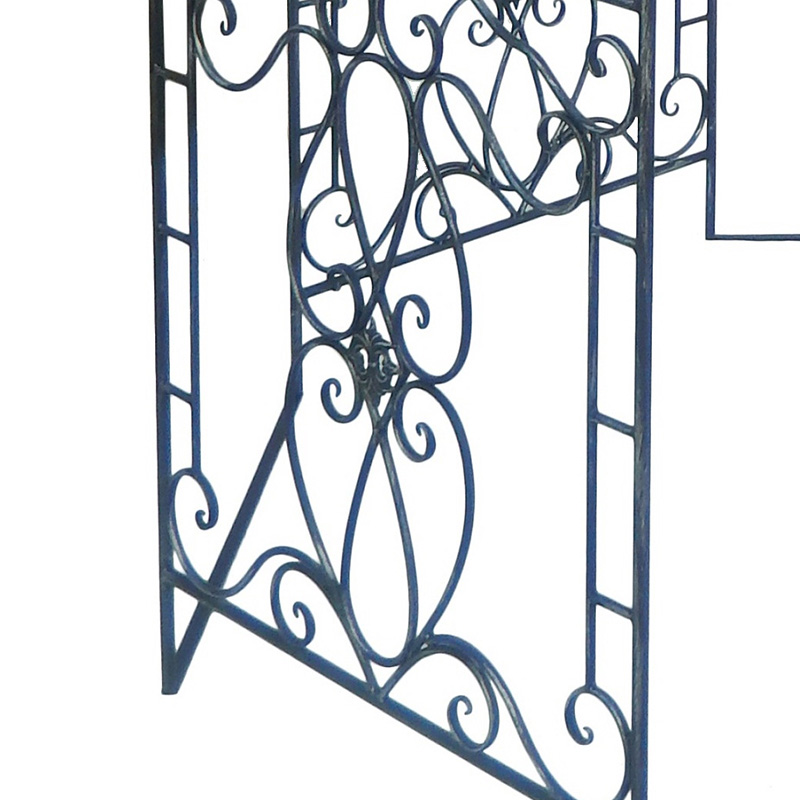 Manufactur standard Wrought Iron Plant Stands Outdoor - Silvery Black Metal Outdoor Gazebo with Crown Top for Outdoor Living or Wedding Décor – DECOR detail pictures
