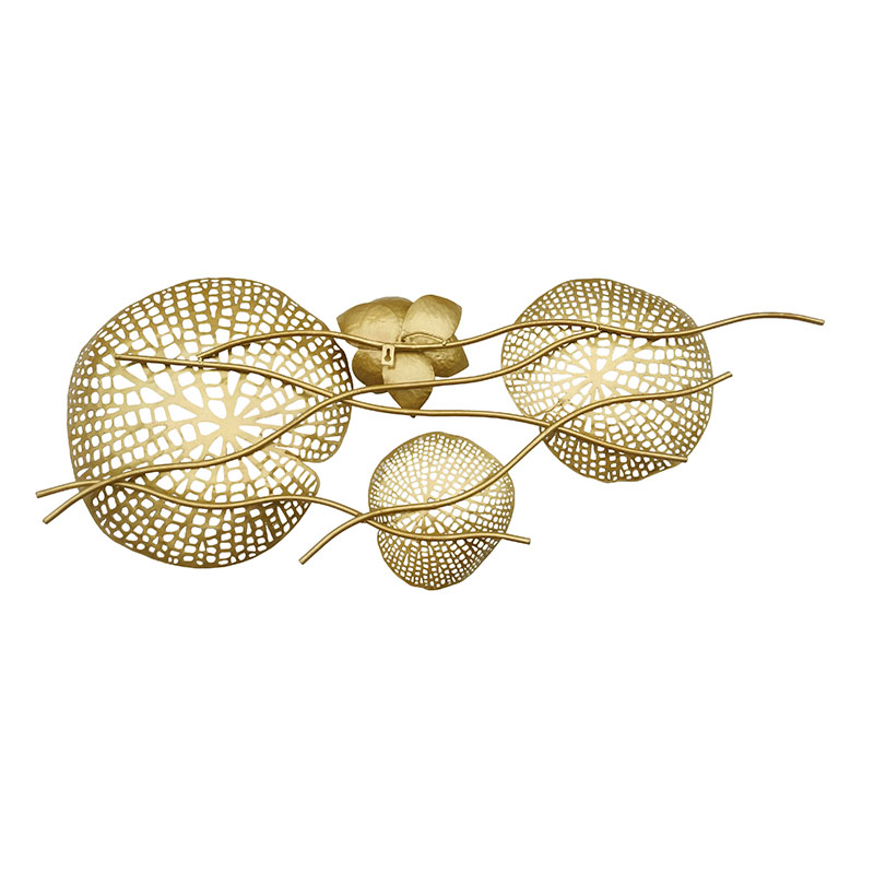 Indoor Wall Mounted Plant Holders Metal Wall Art Decoration Luxury Golden with Cut-out Discs – DECOR detail pictures