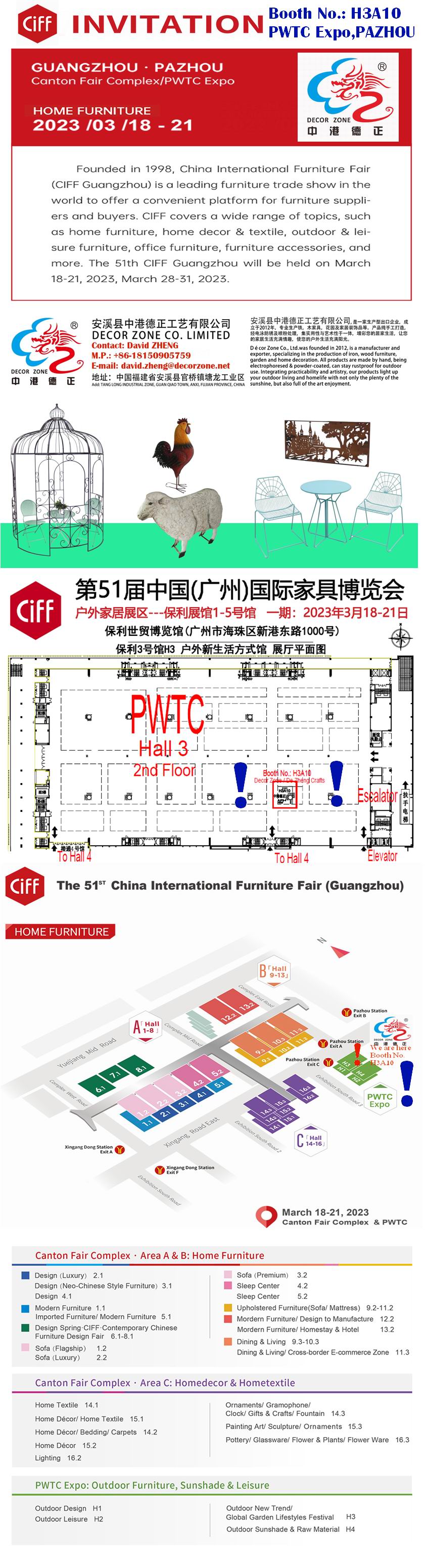 CIFF Invitation-Decor Zone Co-Booth# H3A10