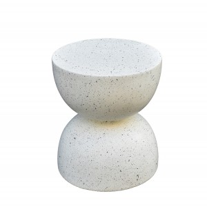 1 Pc Pack Hourglass Shape Side Table Stylish End Table Outdoor Patio Stool and Plant Stand For Indoor and Outdoor Use, No Assembly Needed