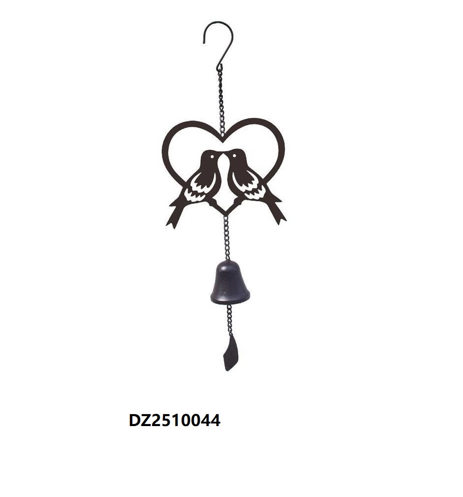 Metal Heart and Birds Shape Wind Chime