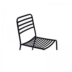 Black Stackable Chair Elegant Metal Patio Chair Outdoor Dining Chair with Iron Slats