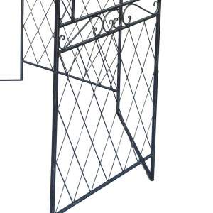 Silvery Black Iron Gazebo with Ball Spire for Outdoor Living or Wedding Decoration