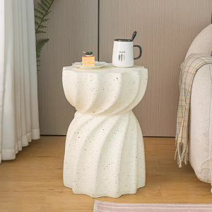 1 Pc Pack Petal-like Shape MGO Side Table Modern Stool For Indoor and Outdoor Use, No Assembly Needed