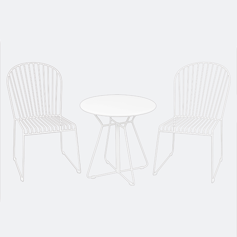 Manufactur standard Wrought Iron Plant Stands Outdoor - 3-Piece Modern Table and Chair Bistro Set with solid tabletop for Garden courtyard and Balcony  – DECOR