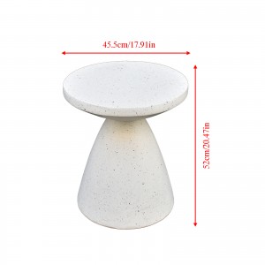 Round-shaped Magnesium Oxide  Small Side Table , No Assembly Needed