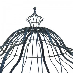 Silvery Black Metal Outdoor Gazebo with Crown Top for Outdoor Living or Wedding Décor