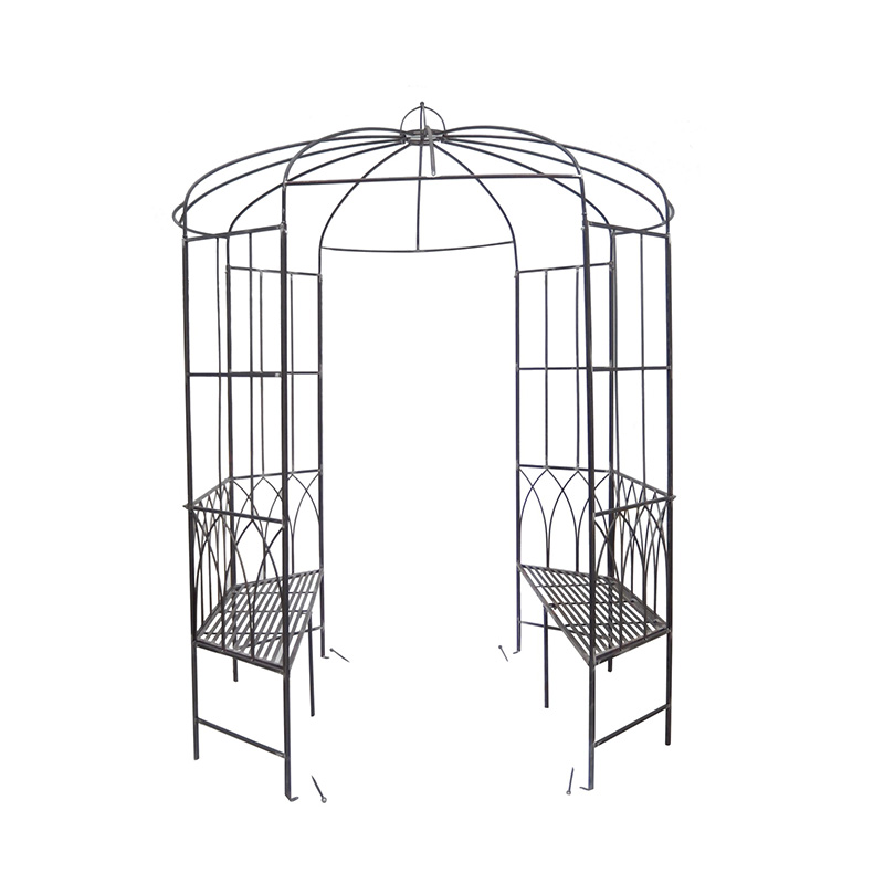 China OEM Outdoor Metal Wall Art - Outdoor Gothic Garden Arbor Seat Metal Benches and Pavilion for Climbing Plant – DECOR detail pictures