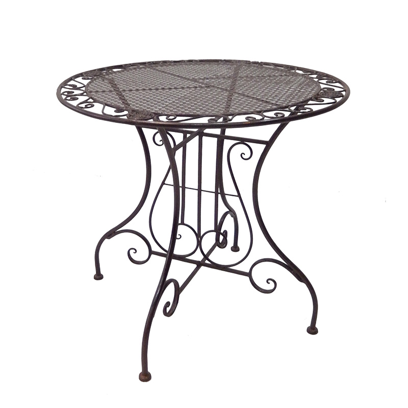 Good Wholesale Vendors Metal Plant Stand Outdoor - Electric Bass 3-Piece Metal Bistro Setting Rustic Brown Dining Table and Chair for Outdoor Garden and Patio – DECOR detail pictures