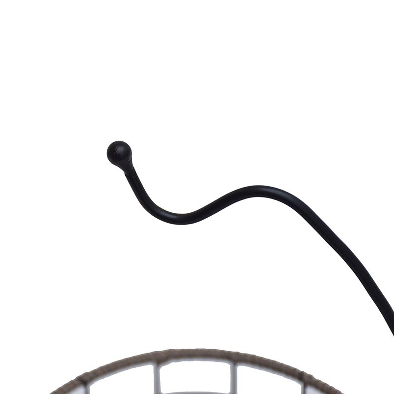 Plant Holder Stand Indoor Round Fruit Basket With Banana Hanger Metal & Wicker Woven for Home Living – DECOR