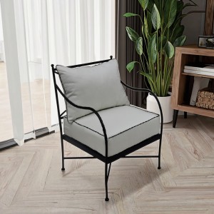 Modern Metal Simple Style Indoor Armchair with Side Table Set