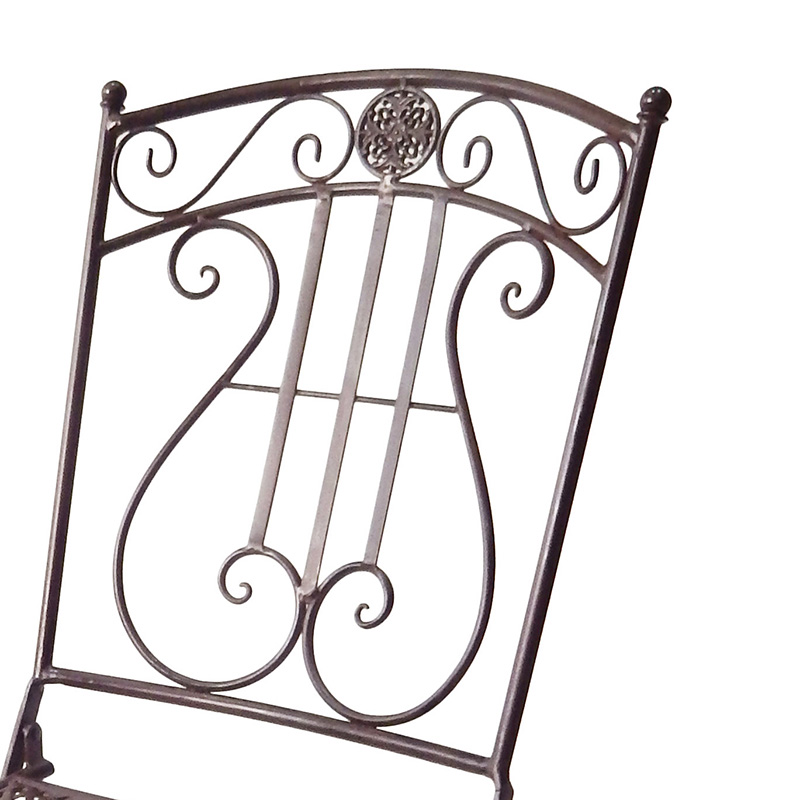 Well-designed Plant Pot Stand Outdoor - Electric Bass 7-Piece Metal Dining Set Rustic Brown Rectangular Table Fold Chair for Outdoor Courtyard  – DECOR