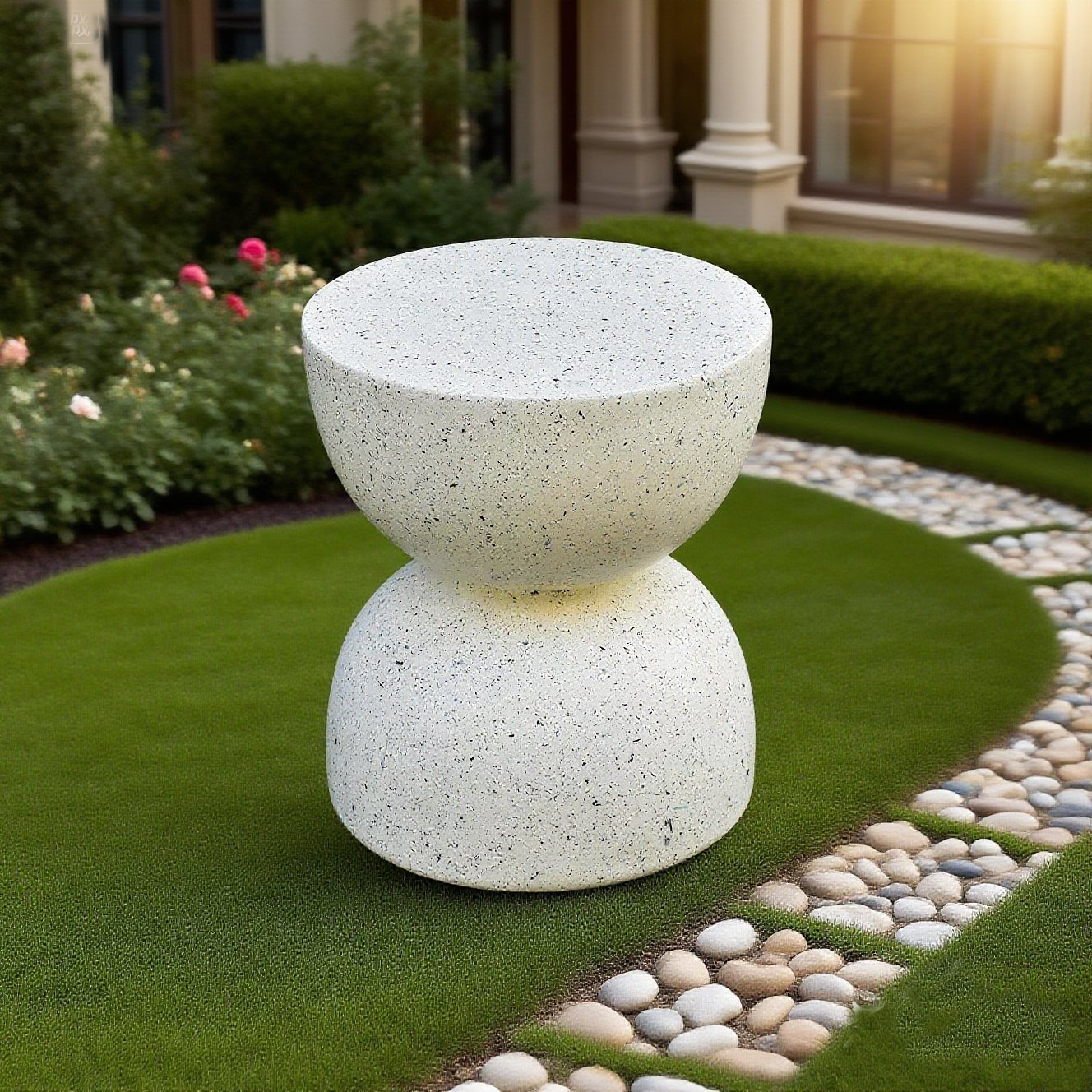 A Faux Concrete Garden Stool