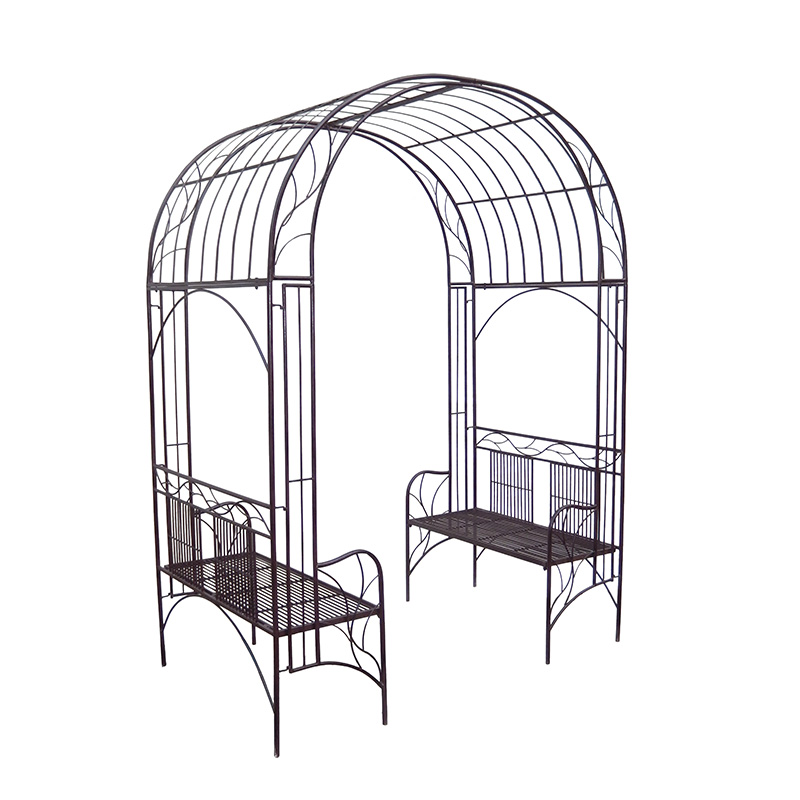 Rapid Delivery for Plant Holder Stand Outdoor - Outdoor Rustic Garden Arch with Benches Garden Arbour for climbing Plant – DECOR detail pictures