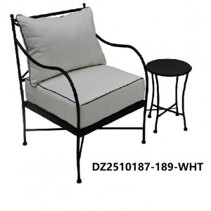 Modern Metal Simple Style Indoor Armchair with Side Table Set