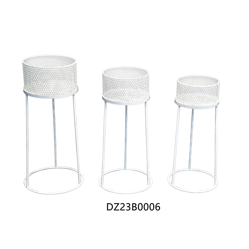 Contemporary Plant Holder Round Decorative Flower Planter Outdoor Plant Stand