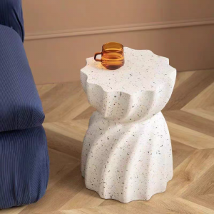 1 Pc Pack Petal-like Shape MGO Side Table Modern Stool For Indoor and Outdoor Use, No Assembly Needed