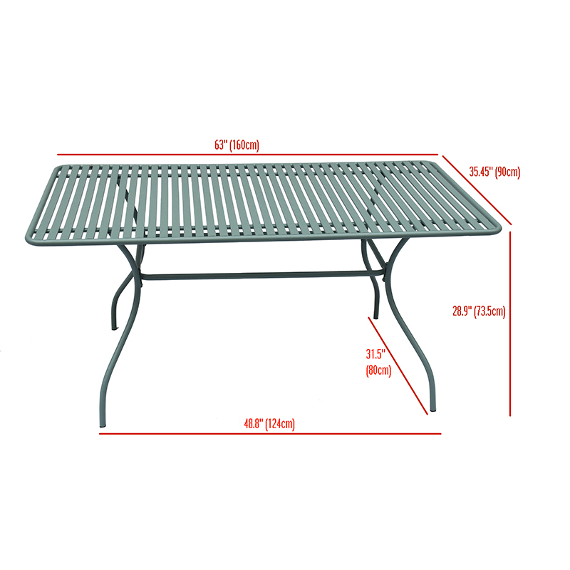 OEM/ODM Factory Iron Plant Stand Outdoor - Modern 7 Pieces Patio Dining Set Metal Outdoor Furniture for 6 Persons – DECOR detail pictures