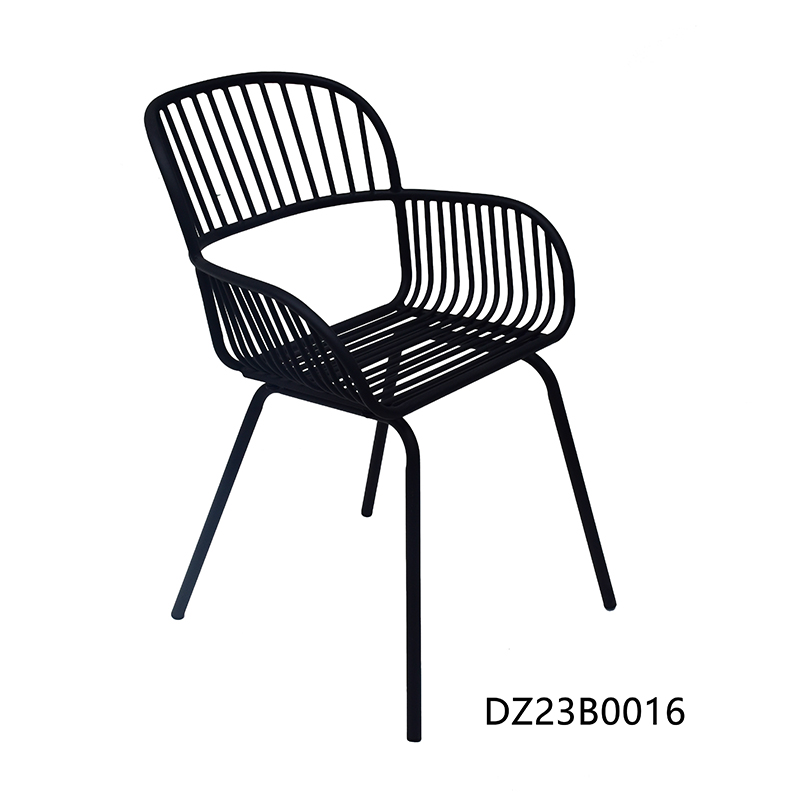 Patio Dining Stackable Chair Reinforced Steel Frame Metal Chair Modern Chair Outdoor Furniture