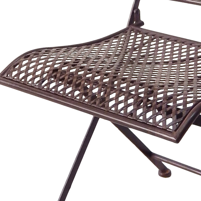 Well-designed Plant Pot Stand Outdoor - Electric Bass 7-Piece Metal Dining Set Rustic Brown Rectangular Table Fold Chair for Outdoor Courtyard  – DECOR