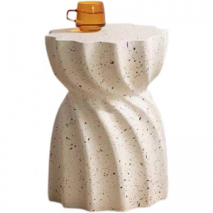 1 Pc Pack Petal-like Shape MGO Side Table Modern Stool For Indoor and Outdoor Use, No Assembly Needed