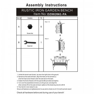 Electric Bass Metal 2-seat Garden Bench Rustic Brown for Outdoor Garden