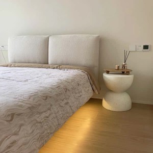 1 Pc Pack Hourglass Shape Side Table Stylish End Table Outdoor Patio Stool and Plant Stand For Indoor and Outdoor Use, No Assembly Needed