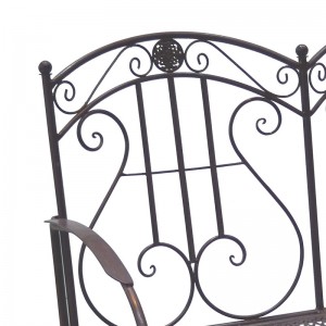 Electric Bass Metal 2-seat Garden Bench Rustic Brown for Outdoor Garden