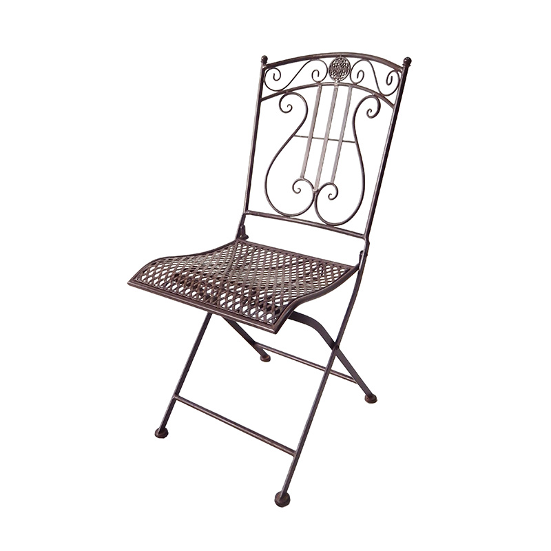 Well-designed Plant Pot Stand Outdoor - Electric Bass 7-Piece Metal Dining Set Rustic Brown Rectangular Table Fold Chair for Outdoor Courtyard  – DECOR