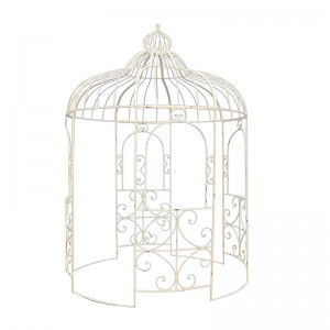 Rustic Brown Metal Outdoor Gazebo with Crown Top for Outdoor Living or Wedding Decor