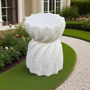 1 Pc Pack Petal-like Shape MGO Side Table Modern Stool For Indoor and Outdoor Use, No Assembly Needed