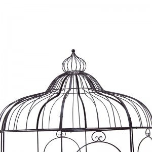 Rustic Brown Metal Outdoor Gazebo with Crown Top for Outdoor Living or Wedding Decor